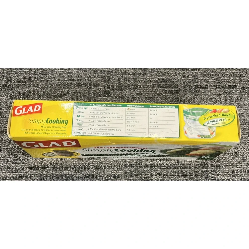 Glad‎ Simply Cooking Microwave Steaming Bags 10 Pack NOS 2006 Discontinued! NEW